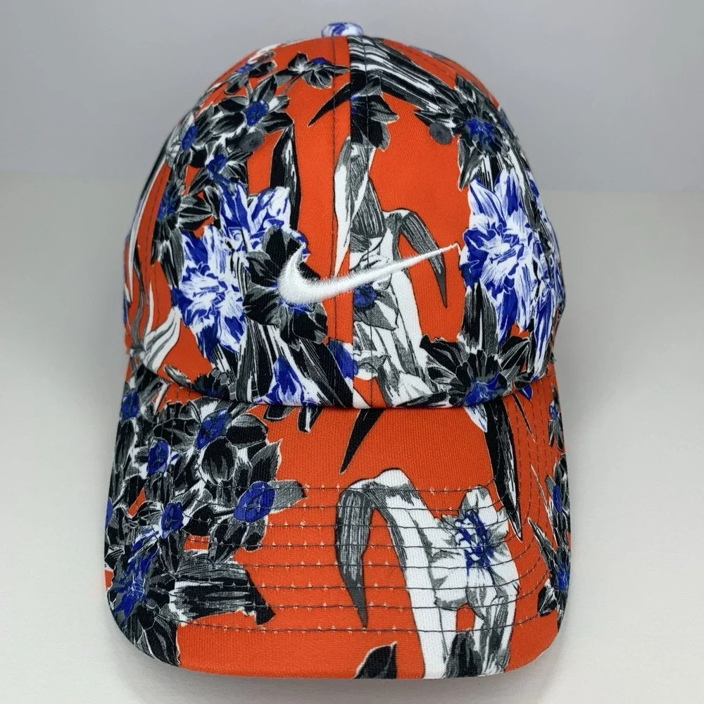 Floral Orange Womens Nike Hat 1Size Heritage86 OSFM Strapback Baseball Cap